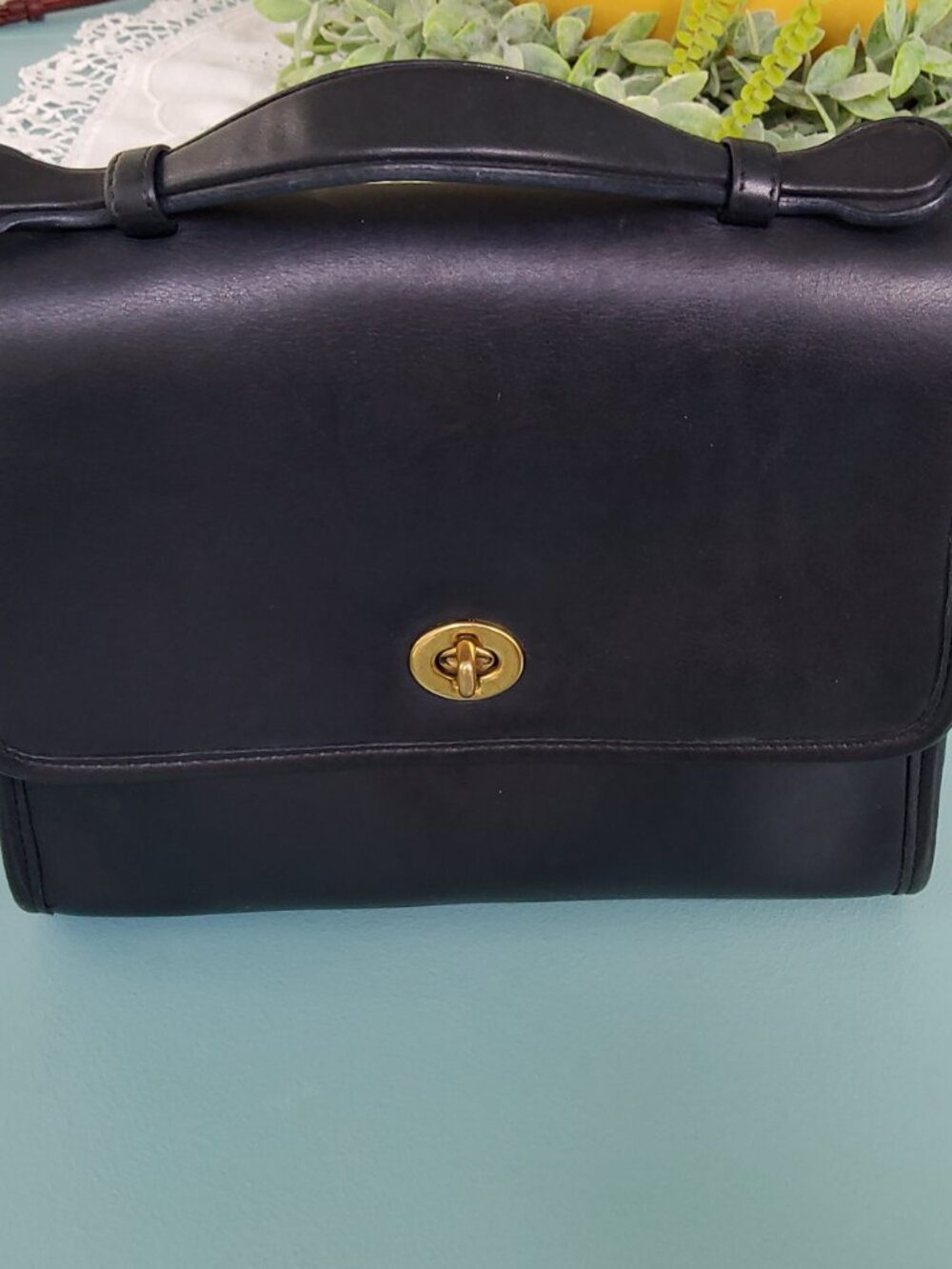 Coach Vintage Navy Blue Court Bag 9870